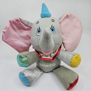 Mattel Disney 1990 DUMBO Vintage Touch & Sound Rattle Plush Baby Toy